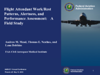 Flight Attendant WorkRest Patterns Alertness and Performance Assessment