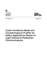 Crash avoidance needs and countermeasure profiles for safety applications based on lightvehicletopedestrian communications