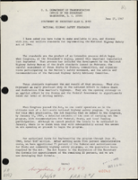 Statement by Secretary of Transportation Alan S Boyd on National Highway Safety Standards