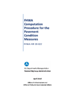FHWA Computation Procedure for the Pavement Condition Measures