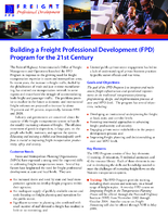 Building a Freight Professional Development FPD Program for the 21st Century