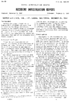 Investigation of Aircraft Accident WESTERN AIRLINES LAGUNA CALIFORNIA 19461224