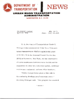 Department of Transportation News Urban Mass Transportation Administration UMTA 5374