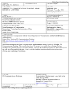 Wireline ITS Communications Training Year 1 Report of Activities