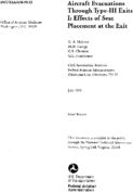 Aircraft Evacuations through TypeIII Exits I Effects of Seat Placement at the Exit