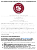 New England University Transportation Center Data Management Plan