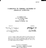 Tolerances to thermal extremes in aerospace activities