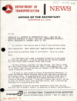 Remarks by US Secretary of Transportation John A Volpe for the Dedication Ceremonies of John A Volpe Hall