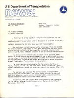 US Department of Transportation news Office of Public Affairs UMTA 579 DOT to Hold Seminars on Transit Brokerage