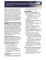 FHWA Freight Transportation Industry Internship Motor Carriers
