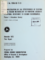 An investigation of the effectiveness of existing bridge design methodology in providing adequate structural resistance to seismic disturbances  Phase I literature survey