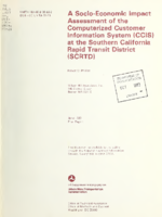 A SocioEconomic Impact Assessment of the Computerized Customer Information System CCIS at the Southern California Rapid Transit District SCRTD