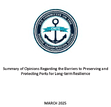 Summary of Opinions Regarding the Barriers to Preserving and Protecting Ports and Longterm Resilience