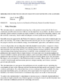 Memorandum for the Heads of Executive Departments and Agencies Increasing Access to the Results of Federally Funded Scientific Research