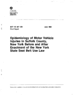 Epidemiology of Motor Vehicle Injuries in Suffolk County New York before and after Enactment of the New York State Seat Belt Use Law