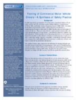 Training of Commercial Motor Vehicle Drivers