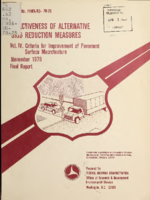 Effectiveness of Alternative Skid Reduction Measures Volume IV Criteria For Improvement of Pavement Surface Macrotexture