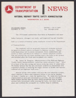 NHTSA News Releases SeptemberDecember 1973
