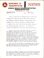 Department of Transportation News Urban Mass Transportation Administration UMTA 0274