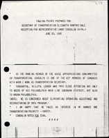 Talking Points Prepared for Secretary of Transportation Elizabeth Hanford Dole Reception for Representative Larry Coughlin