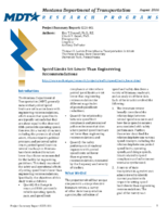 Speed Limits Set Lower than Engineering Recommendations Project Summary Report