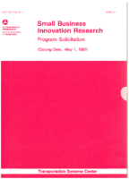 Small Business Innovation Research  Program Solicitation Closing Date  May 1 1987