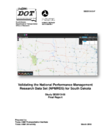 Validating the National Performance Management Research Data Set NPMRDS for South Dakota