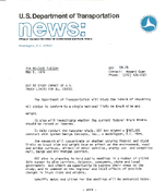 Department of Transportation News Releases May 1979