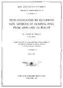 Tests Conducted to Determine Safe Methods of Dumping Fuel from Airplanes in Flight