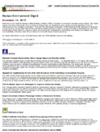 Human Environment Digest November 14 2019