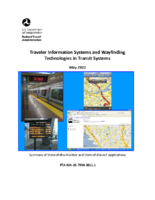 Traveler Information Systems and Wayfinding Technologies in Transit Systems Summary of StateofthePractice and StateoftheArt