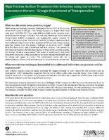 High Friction Surface Treatment Site Selection using Curve Safety Assessment Device  Georgia Department of Transportation