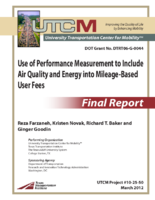 Use of performance measurement to include air quality and energy into mileagebased user fees