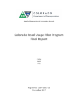 Colorado Road Usage Pilot Program Final Report