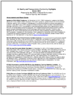 Air Quality and Transportation Conformity Highlights Winter 2012