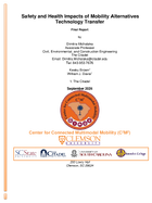 Safety and Health Impacts of Mobility Alternatives Technology Transfer