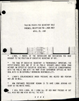 Talking Points for Secretary Dole Farewell Reception for Linda Arey