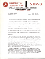 Department of Transportation News Urban Mass Transportation Administration UMTA 2074