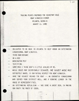 Talking Points Prepared for Secretary Dole Newt Gingrich Dinner