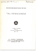 YearRound Daylight Saving Time Study  Volume 1 Interim Report on the Operation and Effects of Daylight Saving Time