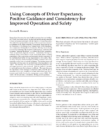 Using Concepts of Driver Expectancy Positive Guidance and Consistency for Improved Operation and Safety