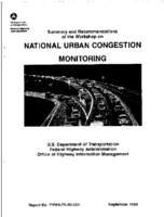 Summary and Recommendations of the Workshop on National Urban Congestion Monitoring