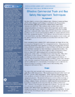 Effective Commercial Truck and Bus Safety Management Techniques