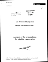 Analysis of the Preparedness for Pipeline Emergencies