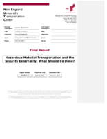 Hazardous material transportation and the security externality  what should be done