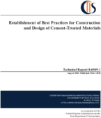 Establishment of Best Practices for Construction and Design of CementTreated Materials