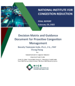 Decision Matrix and Guidance Document for Proactive Congestion Management