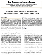 Synthesis Study Review of Durability and Performance of the Latest EpoxyCoated Rebar Summary