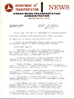 Department of Transportation News Urban Mass Transportation Administration UMTA 7885