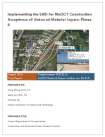 Implementing the LWD for MoDOT Construction Acceptance of Unbound Material Layers Phase II